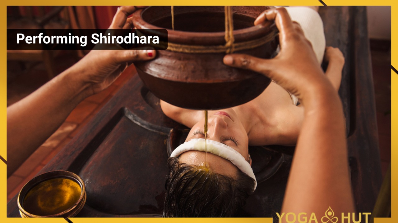 Performing Shirodhara